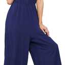 BUENOS NINOS Jumpuits for women one shoulder Waist elastic jumpsuits with Pockets (M)