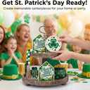 St. Patrick's Day Decorations | 6PCS St. Patrick's Day Tiered Tray Decor | Luck Shamrock Wooden Signs Irish Decor | Happy Saint Patricks Centerpiece for Home Table Shelf Party (Green)