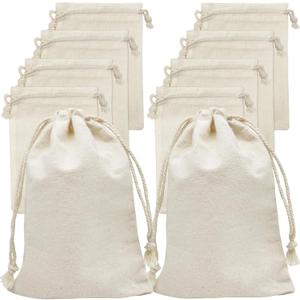 Jexila 24 Pieces Muslin Bags 4x6 inches Small Cotton Drawstring Gift Pouch Sachet Bag for Wedding Party Favor,Jewelry,DIY Crafts (1 Count (Pack of 24))