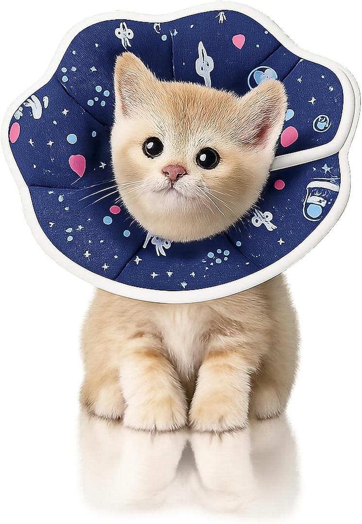 Cat Cone Collar Soft, Cat Recovery Collar to Stop Licking, Protective Cats Neck Cone After Surgery for Small Medium Cats Kittens (XS(Neck: 3.5" - 6"))