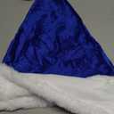 Santa Hat, Santa Hat for Adults, Unisex Velvet Comfort Blue Christmas Hats Extra Thicken Classic Plush for Christmas New Year Festive Holiday Party Supplies