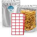 BELLE KR 7x10 Quart Mylar Bags for Food Storage - Pack Of 100-7.5mil Thick - Gusseted Bottom - Clear Mylar Bags with See Through Window for Freeze Drying food - Labels Included
