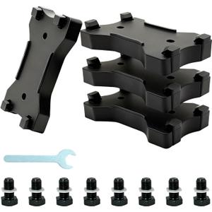 RV Stabilizer Jack Pads 4 Pack- Double Hole Design RV Leveling Scissor Jack Blocks, Sturdy Solid Rubber Protection Foot with Thickened Non-Slip Base for 8.75"-9.5" RV Stabilizer Jack