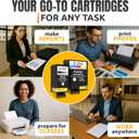 5-Pack Printer Ink Cartridges 215 Ink Cartridges 3 Black and 2 Tri-Color | Easy-to-Install Inkjet Printer Cartridge Replacements | Sharp Text & Vivid Colors, Combo Pack for Home & Office Printing