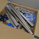 Rolling IV Pole with Tray - 2 Pack Stainless Steel 4 Hooks IV Stand with Wheels Height Adjustable for Clinic Home Care