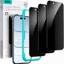 ESR 3 Pack for iPhone 15 Pro Max Privacy Screen Protector, Anti-spy Tempered-Glass Privacy Screen Protector, Micro-curved Edges, Case Friendly