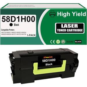 58D1H00 High Yield Toner Cartridge Compatibe for MS725, MS821, MS822, MS823, MS824, MS825, MS826, MX721, MX722, MX725, MX822, MX824, MX826 Printer [15,000 Pages]