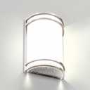 Indoor Wall Sconce, Half Cylinder Wall Light Fixture, 3000K 4000K 5000K Color Temperature Adjustable, Dimmable LED Modern Wall Light for Hallway Bedroom Living Room, Brushed Nickel (1 Pack)