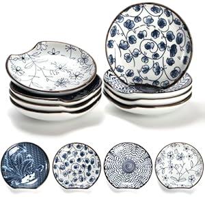 8 Pack Ceramic Spoon Rest, 4.8" Cooking Spoon Holder for Stove Top, Heat-Resistant Kitchen Counter Ladle Dish, Utensil Rest Set for Pasta Coffee Spoon Spatula Tongs Sauce, Housewarming Gifts