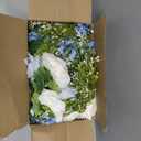 DearHouse 2Pcs Artificial Peony Flower Garland - Silk Peony Garland with Purple White Flowers for Wedding Party Table Decoration,6ft/Strand(White& Blue&Dark Blue)