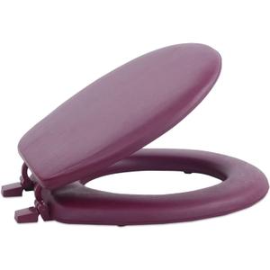 Soft Standard Vinyl Toilet Seat, Burgundy - 17 Inch Soft Vinyl Cover with Comfort Foam Cushioning - Fits All Standard Size Fixtures - Easy to Install Fantasia by Achim Home Decor
