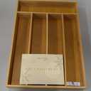 Silverware Organizer Kitchen Drawer Organizer Utensil Organizer Bamboo Silverware Holder Cutlery Organizer in Drawer Flatware Organizer Tray(5 slots, Natural