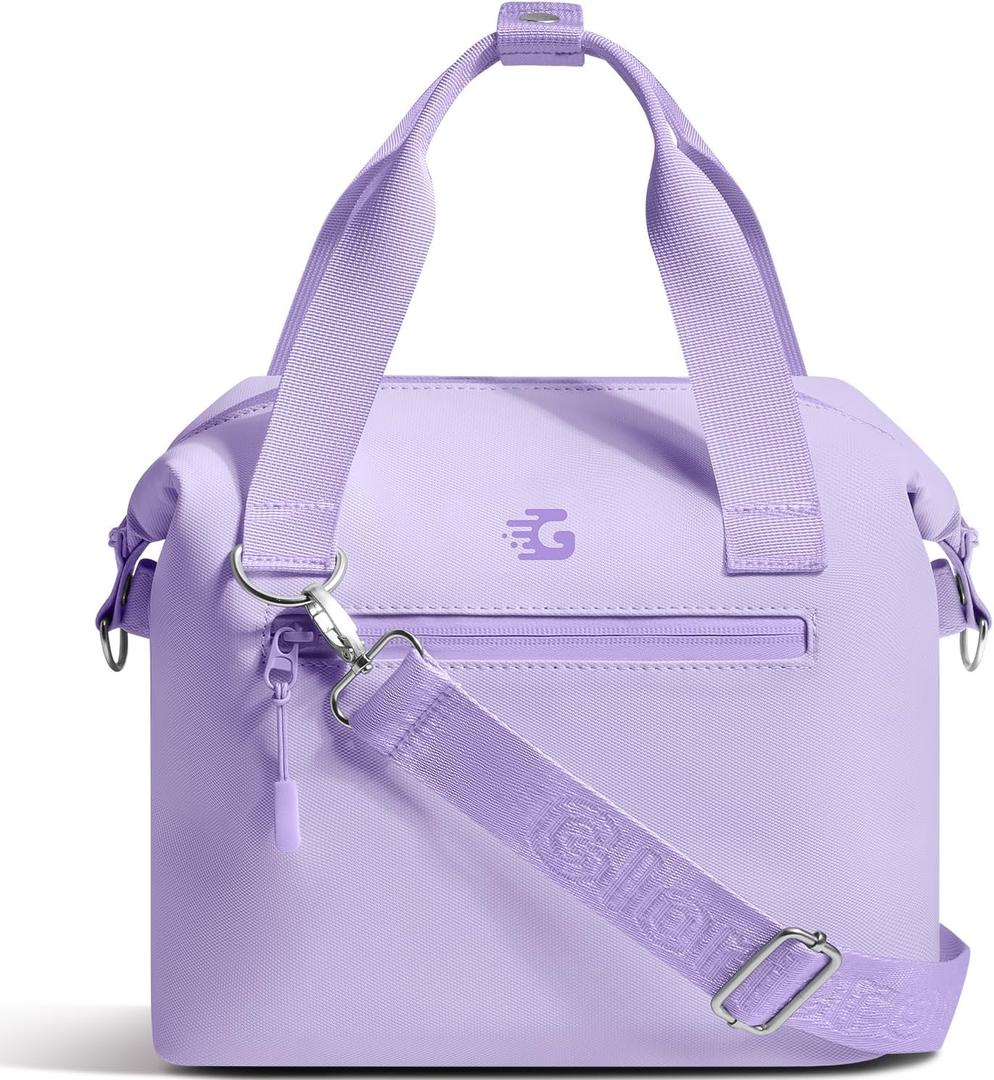 GLORIEROO Pastel Lunch Box Women | Insulated Waterproof Leakproof Lunch Bag Cooler | Adjustable Strap | BPA-Free (Misty Lilac)