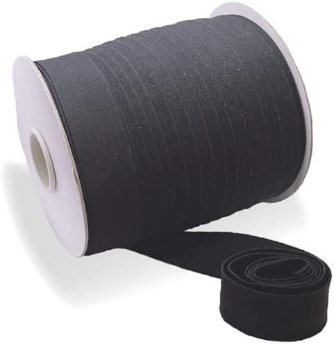 Tewadoo Bias Tape Double Fold 1 Inch Extra Wide - Black 55 Yards Polyester Binding Tape for Sewing, Quilt Binding, Hemming, Seaming and Fabric Piping