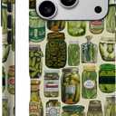 Case Compatible with iPhone 17 Pro,Scratch Resistant Hybrid 2-Layer Hard Shell Phone Case,Pickle Dill Collage Green