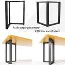 Luffioner Metal Table Legs Bench Legs, Heavy Duty Square Tube Desk Legs Furniture Legs for Coffee/Dining/Side Table (L Shape, 28"X 17.7")