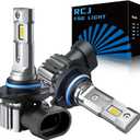 RCJ 9005 Bulbs, 16000LM Super Bright HB3 Fog Light, 6000K Cool White, Real 1:1 Size Plug and Play, Canbus Ready, lP67 Waterproof, Pack of 2