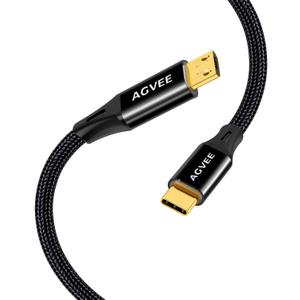 AGVEE 2 Pack 10ft USB-C to Micro USB Cable, Gold Plated End Tips, Braided Charger Data Sync Cord Charging Adapter for Micro USB Devices, PS4, Kindle, Android Phone, Black