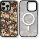 Magnetic for iPhone 15 Pro Magsafe Case Cute Aesthetic - Durable Shockproof 6.6 ft Drop Impact Phone Case Cover with Funny Fashion Bear 6.1" Black