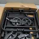 Collapsible Wagon 220 lbs, Heavy Duty Wagon Carts Foldable, Portable Wagons for Groceries, Beach Cart with All-Terrain Wheels & Drink Holders, Utility Wagon for Shopping, Sports, Camping, Black