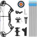 A208 Compound Bow and Arrow Set, 16-20 Lbs Draw Weight, Right Handed Bow for Youth Archery Beginner, Target Bow with Accessories for Teens Outdoor Sports Shooting Training