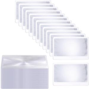 100 Pieces Thin Fresnel Lens, Credit Card Size Pocket Magnifier, Portable Magnifying Lens for Reading, 3.3 x 2.2 Inches Magnifying Lens Cards (100)