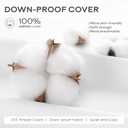 SAVORI Set of 2 Down and Feather Throw Pillow Inserts 24x24 Soft Fluffy Pillow Inserts with 100% Down-Proof Cotton Cover, Decorative Square Cushion Inner for Sofa Couch Bed-White