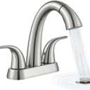 Ultimate Unicorn Brushed Nickel Bathroom Sink Faucet - 4 Inch Centerset Pull Down Vanity Faucets 3 Hole with Pop Up Drain - Two Handle Modern Washbasin Tap Set with Pull Out Sprayer for Rv Restroom