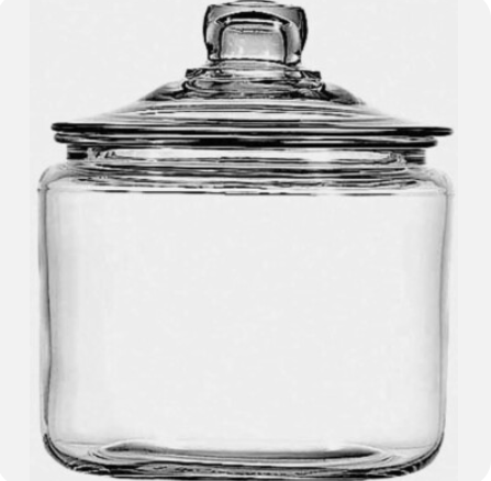 Anchor Hocking ~ 3 Quart ~ Clear Glass ~ Apothecary Jar ~ Canister w/Lid