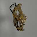 Masquerade Mask for Women, Masquerade Mask for Venetian Ball, Wedding, Mardi Gras&Costume Party, Stretch Cord Design (Gold, Style-3)