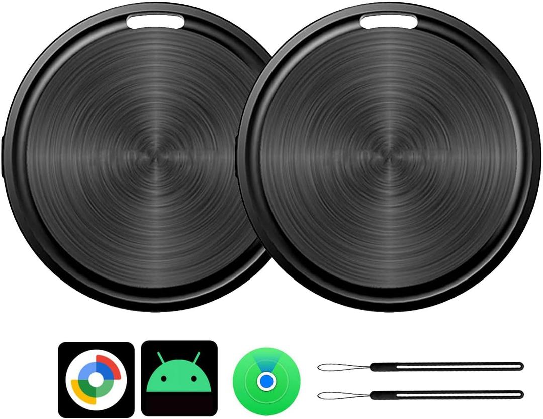 Tracker Tag for iOS and Android, Work with Google Find Hub & Apple Find My APP, Replaceable Battery, for Keys, Luggage, Suitcase, Backpack, Wallet (Black)