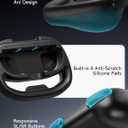 JSAUX Steering Wheels for Nintendo Switch 2 JoyCon Controller, Compatible with Mario Kart 9/8 Deluxe, Realistic Racing Experience with Comfortable Grip, Switch 2 JoyCon Controller Accessories2X Black