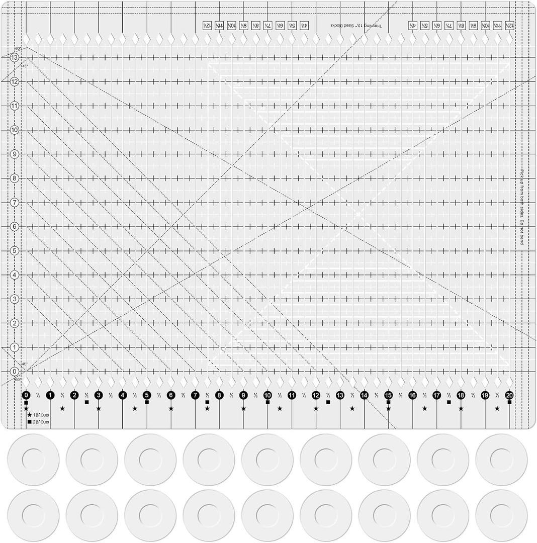 XL Slotted Quilting Ruler 17-3/4 "x 22" Extra Large Slotted Quilting Ruler, 17.75x22in