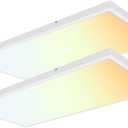 2X 4 FT LED Flat Panel Lights 2 Pack, Mount Ceiling Light Fixture, 3000K/3800K/4500K/5200K/6000K Selectable, 30W 40W 50W 60W 72W Options, 0-10V Dimmable, 7200 Lumens