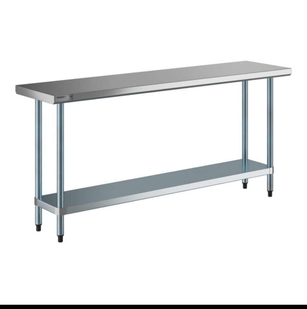 BK Resources Stainless Steel Table, 72 x 18", VTT-1872