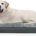 Dog Crate Bed Waterproof Deluxe Plush Dog Beds with Removable Washable Cover Anti-Slip Bottom Pet Sleeping Mattress for Large, Medium, Jumbo, Small Dogs, 41 x 27 inch, Gray (Grey)
