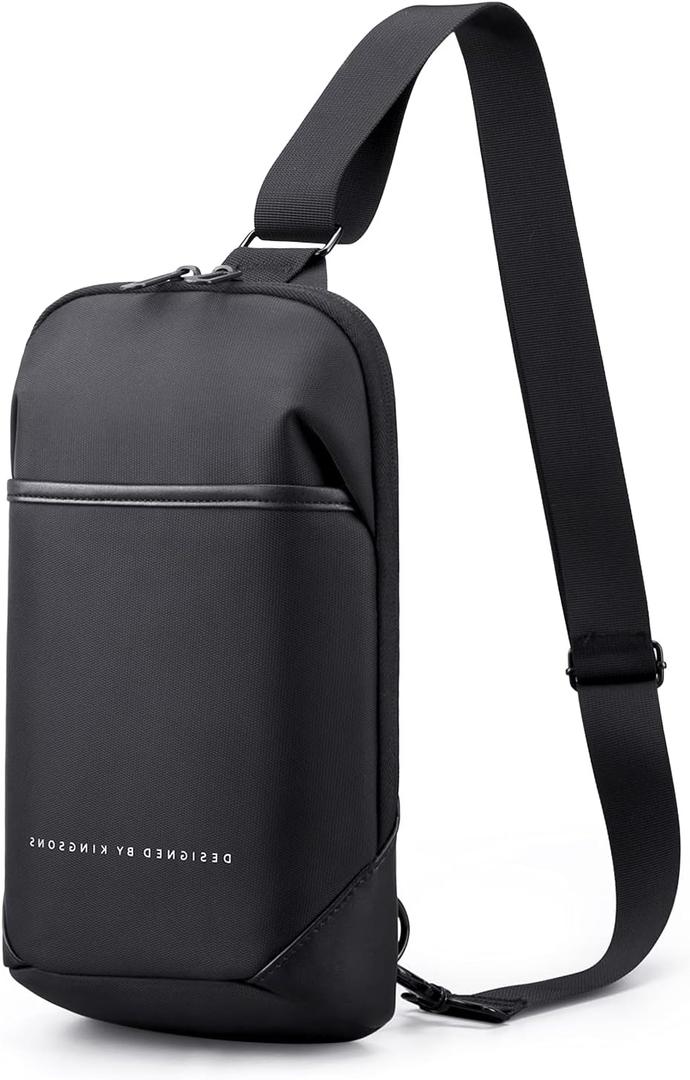 Kingsons Small Crossbody Bag Sling Bag for Men Women Waterproof Chest Pack with Anti Theft Pocket, Casual Daily Daypack Shoulder Bag for Running Travel Cycling Hiking