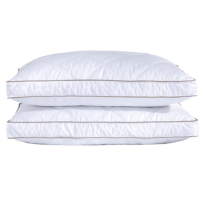 puredown® Goose Feathers and Down Pillow for Sleeping Hotel Collection Bed Pillows, Gusseted, Queen, Set of 2