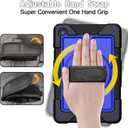 LTROP Case for Samsung Galaxy Tab A9+ Plus 11" 2023 (SM-X210/X216/X218), Heavy Duty Shockproof Protective Case with Rotating Stand, Hand/Shoulder Strap, Black/Dark Blue