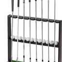 Wooden Golf Putter Stand with Ball Storage - Holds 8 Clubs & 22 Golf Balls, Space-Saving Golf Club Holder for Indoor/Home/Office/Simulator/Driving Range - Golf Accessories & Training Aid