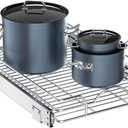 OCG Pull Out Cabinet Organizer (12" W x21 D), Pull out Shelves for Kitchen Cabinets, Slide Out Drawers for Base Cabinet Organization in Kitchen Bathroom Pantry, Bottom Mount, Chrome Finish