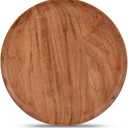 NIRMAN Acacia Wood Dinner Plates Set of 4 for Dishes Snack, Dessert Natural Wood Plates Serving Dinnerware Plate for Dinner (8" x 8" x 0.75")