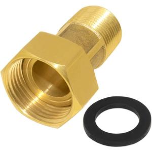Joywayus Brass Water Meter Pipe Fitting Hex Nipple 3/4 NPS Male x 1 NPS Female Threaded 61mm Length Connector Water Meter With Seal Washer