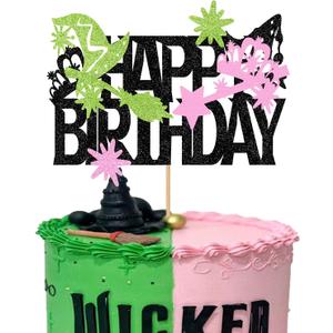 2 x Witch Birthday Party Decorations Pink and Green Witch Theme Happy Birthday Party Supplies