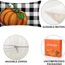 Artscope Fall Decorative Throw Pillow Covers 12x20 Inch Set of 4 Fall Gifts for Home Decor, Buffalo Plaid Autumn Pumpkin Maple Leaves Harvest Decoration Pillow Cases for Home Sofa Couch Decor-Orange A