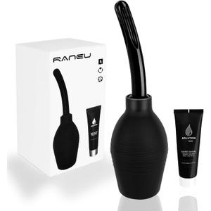 Enema Bulb Kit with Lube Anal Douche Superior Materials Douche for Men Women Made of Comfortable Material (Black)