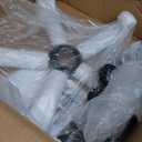 JOSTZHXIN Home Rolling Stool, PU Leather Rolling Chair with Back, Height Adjustable Swivel Chair for Teen Petite Adults, Black