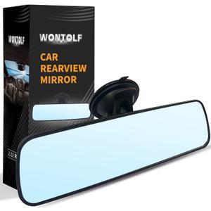 Wontolf Universal Rear View Mirror with Suction Cup - Anti-Glare Interior Mirror for Car, Truck, SUV & Boats - 9.76" (248mm) (12IN Blue)