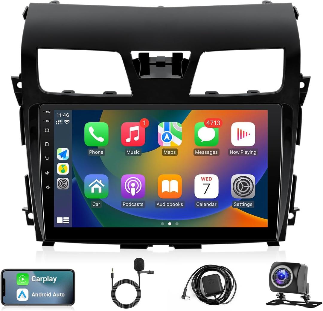 Leadfan Car Stereo for Nissan Altima 2013 2014 2015 with Carplay Android Auto, 10.1 Inch Screen with GPS Bluetooth SWC Backup Camera (for Altima 2013-2015(with AC Vent Frame), 2+32G)