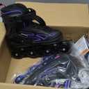 BELEEV Inline Skates with Light-Up Wheels & Shoelaces, Illuminating Skates for Youth & Women, Beginner Outdoor/Indoor Use, Size: Medium - Big Kid (1.5-4.5 US) (Purple)